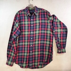Ralph Lauren Classic Fit Plaid Button Down Shirt Flannel sz L Long Sleeve